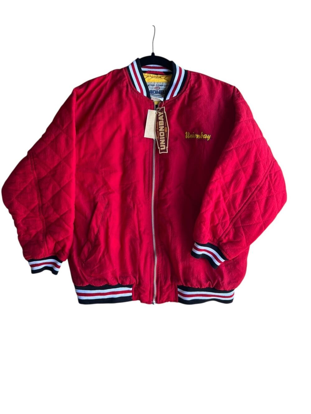 Vintage 90s Unionbay Kids Boy Quilted Puffer Nylon Jacket Red Size Large NEW